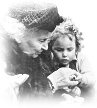 Maria Montessori and a child